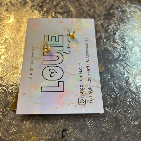 Louie Love “Born in the Boot” Louisiana State Embroidered Beaded Post Earrings - Picture 2 of 4